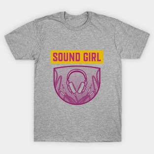 Sound Girl Pink Headphones and Cable T-Shirt